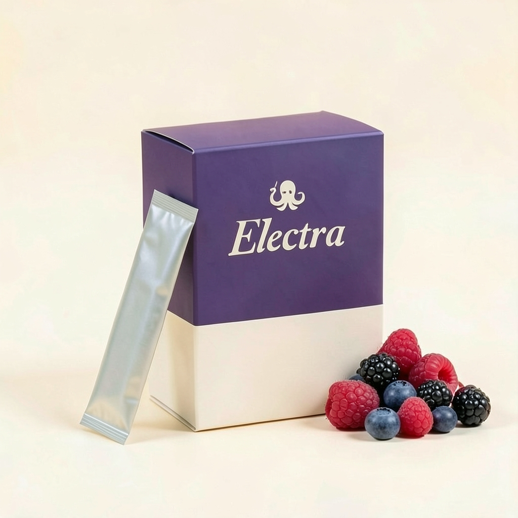 Electra · Electrolitos en sticks · Frutos rojos