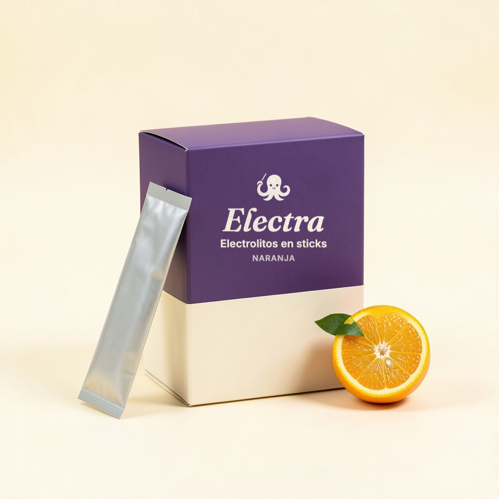 Electra · Electrolitos en sticks · Naranja