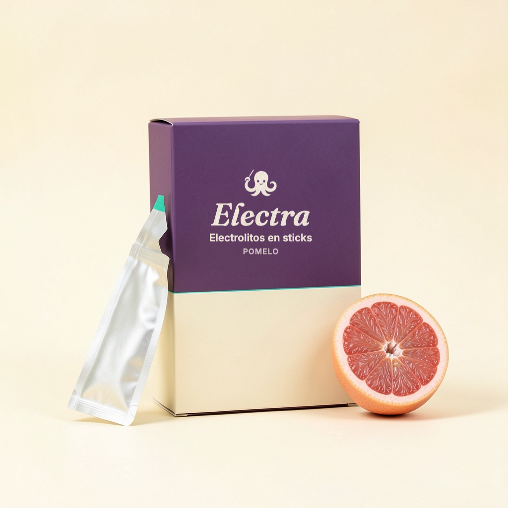 Electra · Electrolitos en sticks · Pomelo